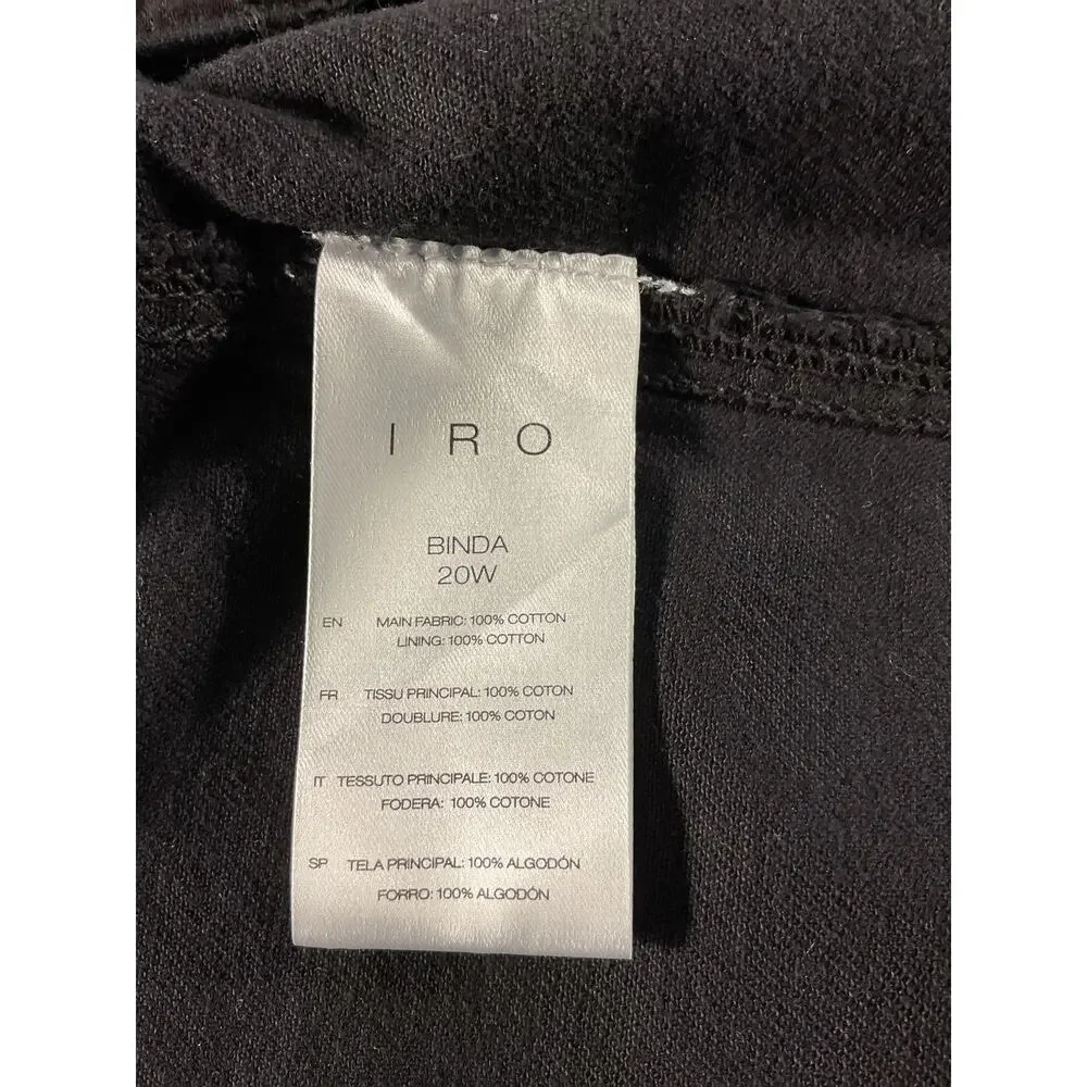 Iro Frayed Denim Black Binda Mini Skirt Size FR 36 / US 4